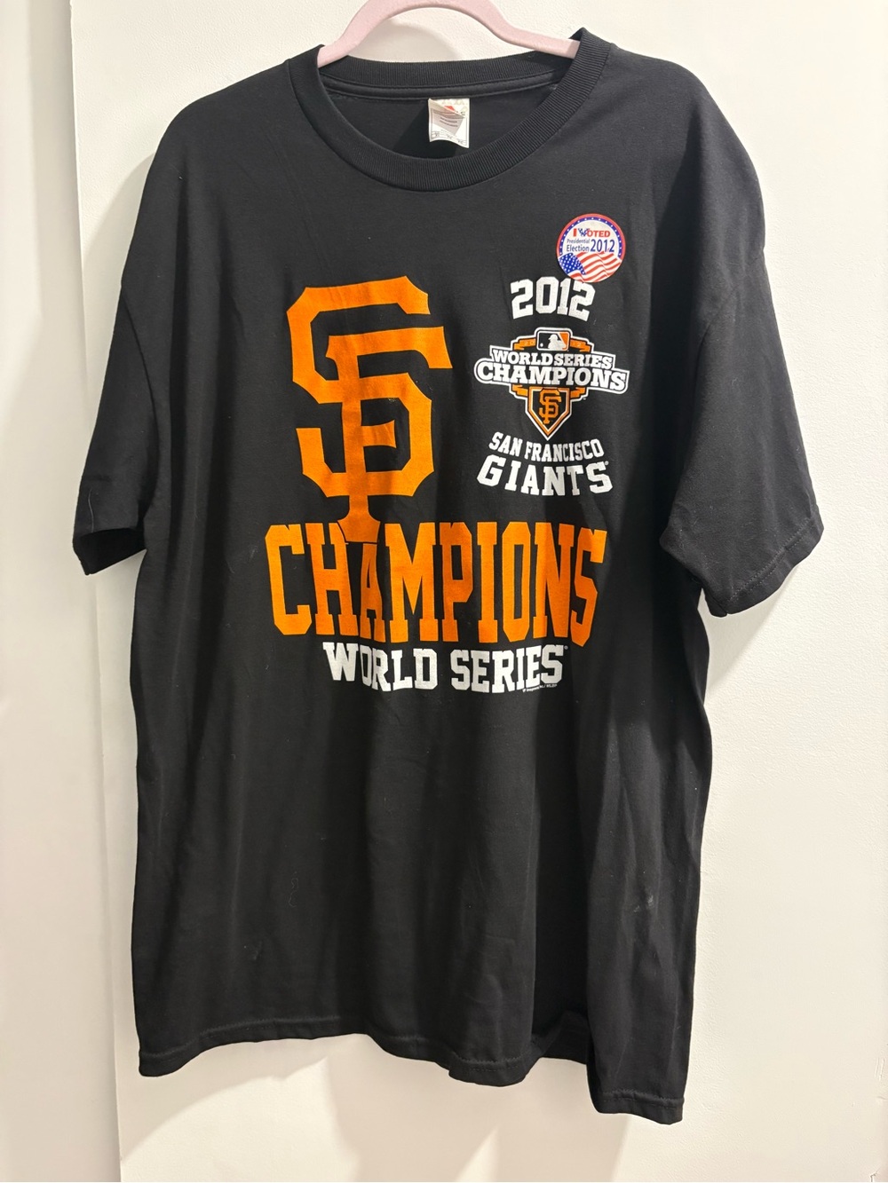 San Francisco Giants 2012 World Series Champions T-Shirt - Black & Orange